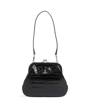 Сумка на плечо vivienne из тисненой телячьей кожи с тиснением под крокодила Vivienne Westwood, черный
