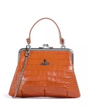 Сумка на плечо в форме крокодила granny из тисненой телячьей кожи Vivienne Westwood, оранжевый