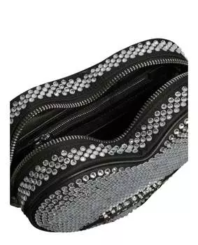 Сумка на плечо в форме сердца с кристаллами Moschino, цвет Fantasy Print Black