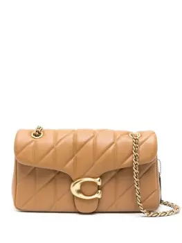 Сумка на плечо в полоску Coach, коричневый