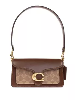 Сумка на плечо в полоску Coach, коричневый