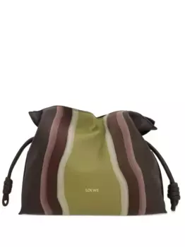 Сумка на плечо в полоску LOEWE, коричневый