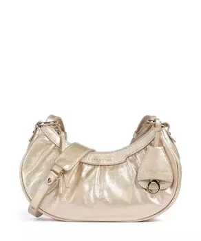 Сумка на плечо в стиле ретро и гламур из мелкозернистой яловой кожи. Lancaster, золото