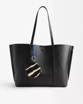 Сумка на плечо в стиле шоппер с застежкой-молнией и съемным кошельком для монет Parfois, чёрный