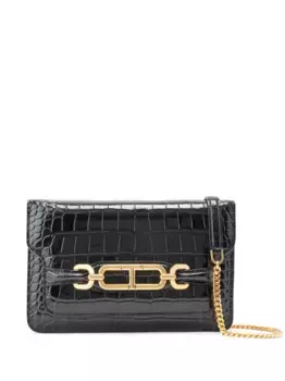 Сумка на плечо Whitney с тиснением под кожу крокодила TOM FORD, черный