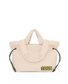Сумка на плечо XL Carol Soft черная для люльки Tous, бежевый