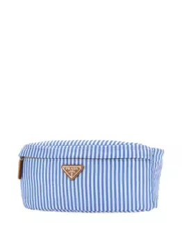 Сумка на пояс в полоску Prada, синий