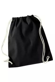 Сумка на шнурке из переработанного хлопка Westford Mill, черный