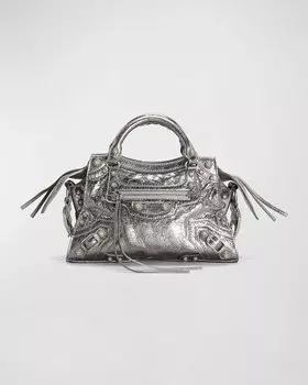 Сумка Neo Cagole XS со стразами Balenciaga, цвет 8103 Silver