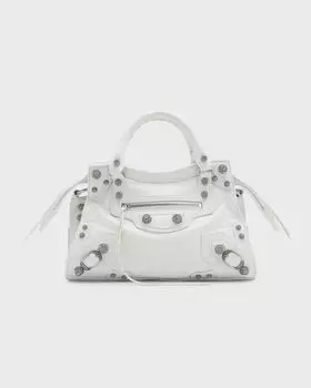 Сумка Neo Cagole XS со стразами Balenciaga, цвет 9104 Optic White