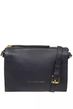 Сумка Nika на длинном ремне из кожи наппа Pure Luxuries London, синий