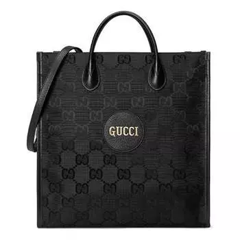 Сумка off the grid otg environmental friendly series logo leather logo nylon large capacity handbag black Gucci, черный