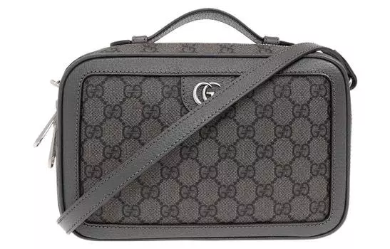 Сумка Ophidia Canvas Crossbody, сумка Trumpets, мужская, серая GUCCI