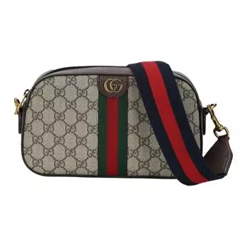 Сумка Ophidia Canvas с кожаной сумкой через плечо, женская сумка через плечо GUCCI