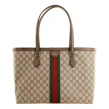 Сумка ophidia gg middle-sized tote bag brown Gucci, коричневый