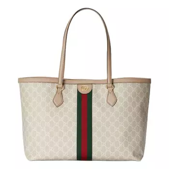 Сумка ophidia medium gg tote 'beige white' Gucci, бежевый