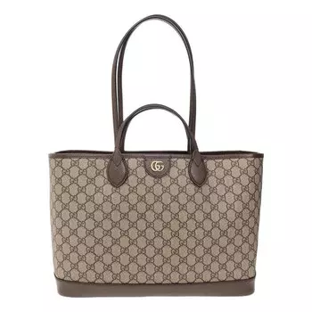 Сумка ophidia medium tote bag 'beige ebony' Gucci, бежевый