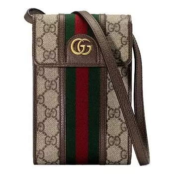 Сумка ophidia mini-sized single-shoulder bag brown Gucci, бежевый