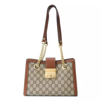 Сумка padlock gg bag small-size brown Gucci, коричневый