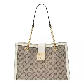 Сумка padlock middle-sized backbag white/brown Gucci, бежевый