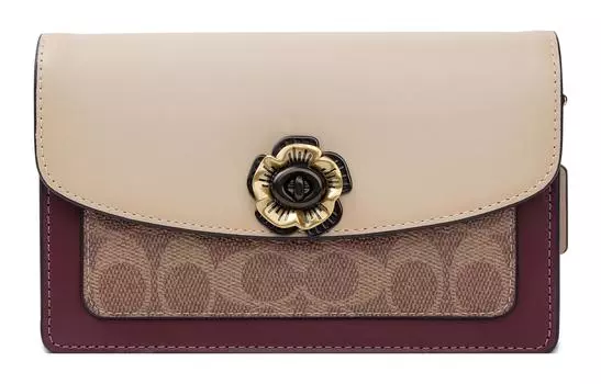 Сумка Parker Coated Canvas с цепочкой из телячьей кожи, сумка через плечо, сумка через плечо, женская Trumpets COACH