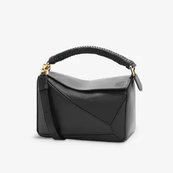 Сумка-Пазл из кожи, маленькая Loewe, черный