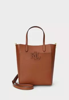 Сумка PEBBLED LEATHER SMALL CAMERYN TOTE BAG Lauren Ralph Lauren, коричневый