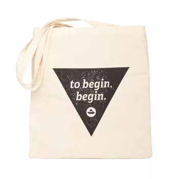 Сумка-переноска из хлопка бодхи, натуральный цвет, дизайнерский принт "Начнем, начнем" BODHI, бежевый