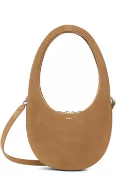 Сумка-переноска Swipe из замши коричневого цвета Coperni