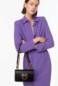 Сумка PINKO Love-Birds calf-leather shoulder, черный