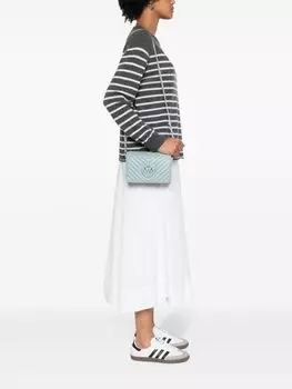 Сумка PINKO Love Click chevron crossbody, серо-голубой