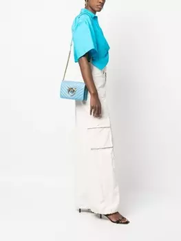 Сумка PINKO Love Click chevron crossbody, синий