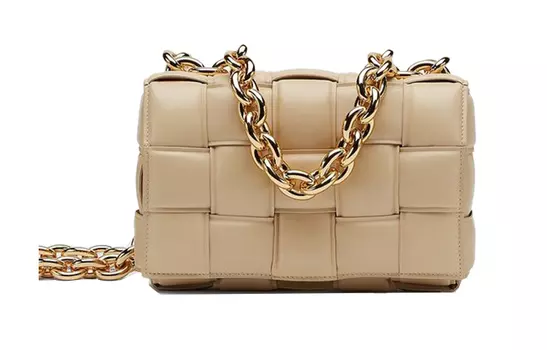 Сумка-плечо Chain Cassette Padded Intreccio Porridge Bottega Veneta