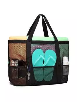 Сумка пляжная в сетку, черный