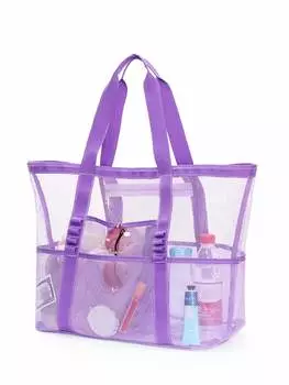 Сумка пляжная в сетку, фиолетовый