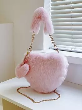 Сумка плюшевая Love, розовый