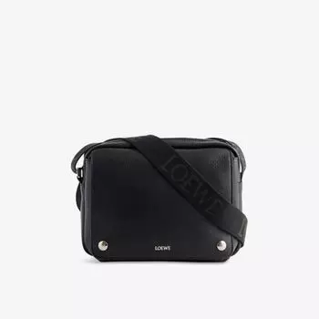Сумка-почтальон кожаная Loewe Pebble, черный