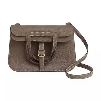 Сумка-подкова из телячьей кожи Halzan Clemence, портативная сумка через плечо, женская сумка через плечо HERMES