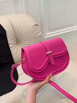 Сумка полукруглая женская, розовый