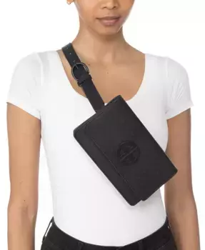 Сумка-пояс с логотипом Buckle Giani Bernini, черный