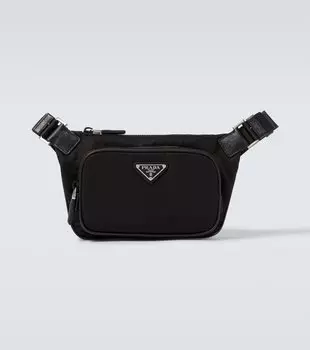 Сумка-пояс с отделкой из Re-Nylon кожи Prada, черный