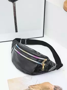 Сумка поясная Funky голографическая, черный