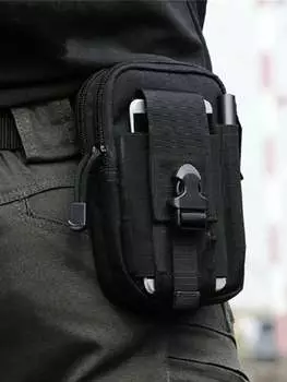 Сумка поясная мужская для активного отдыха, черный