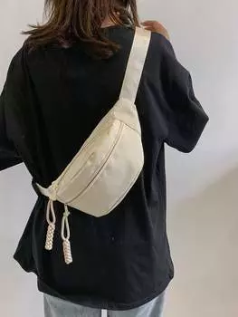 Сумка поясная на молнии, белый