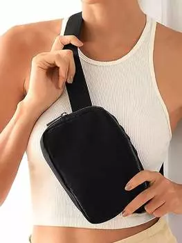 Сумка поясная на молнии, черный