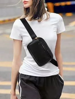 Сумка поясная с цветными блоками, черный