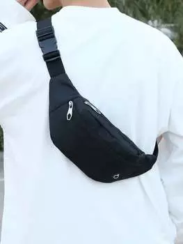 Сумка поясная с декором, черный