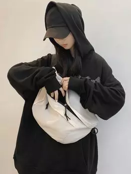 Сумка поясная с декором узлом, светло-серый