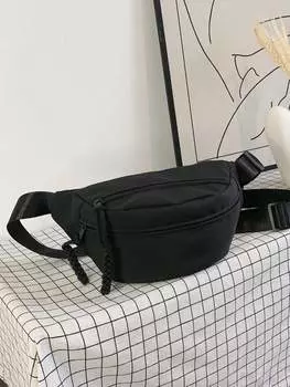Сумка поясная с регулиремым ремешком, черный
