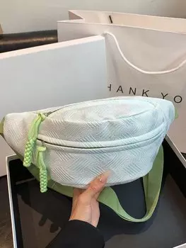 Сумка поясная с регулиремым ремешком, зеленый